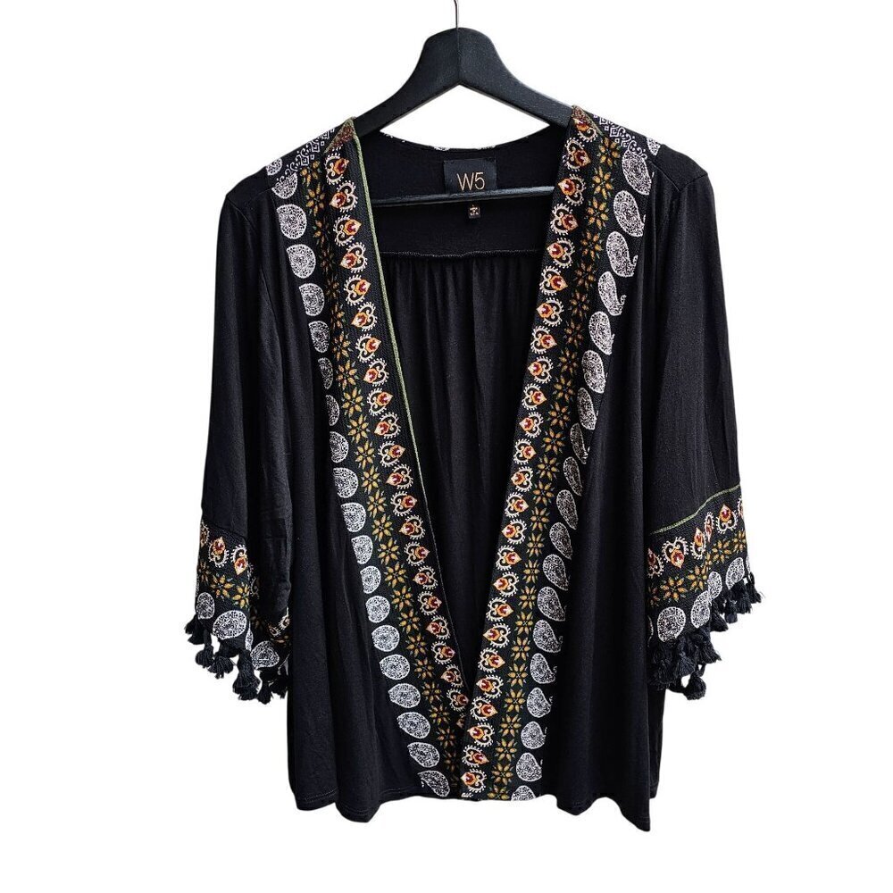 Bohemian W5 Light-weight Cardigan with Tassels, Size Large